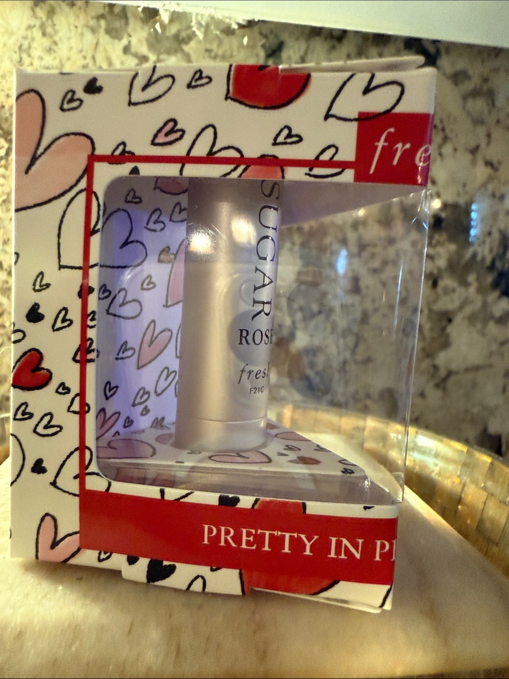NEW fresh SUGAR -ROSE- Tinted Lip Treatment-Lip Balm-Sheer Rosy Tint-SPF 15- NIB